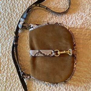 Michael Kors Brown Suede and Snake Print Women's Bag